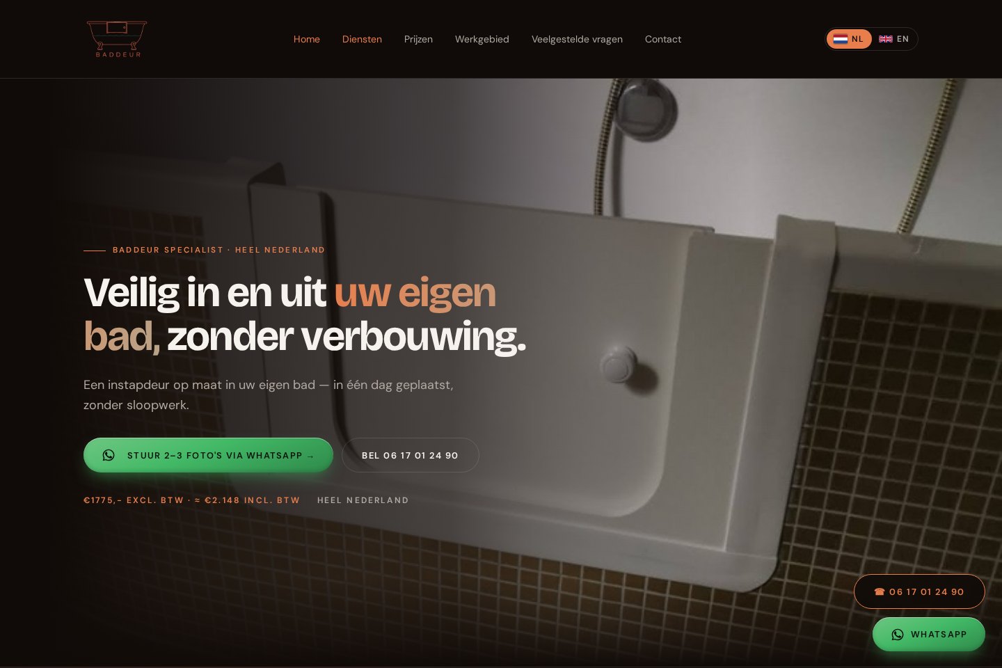 Baddeur — website homepage