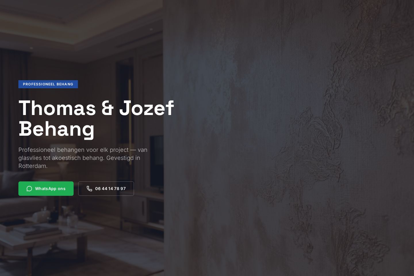 Thomas & Jozef Behangers — voorpagina